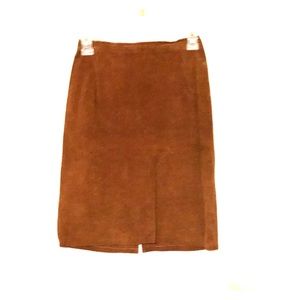 Brown leather Suede skirt